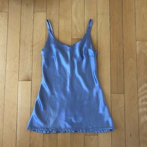 Blue Satin Slip Dress